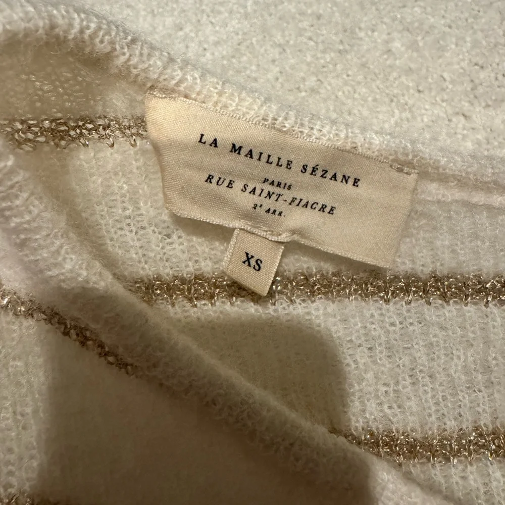 Sezane Gaspard Cardigan in Ecru/Gold - Picture 4 of 10